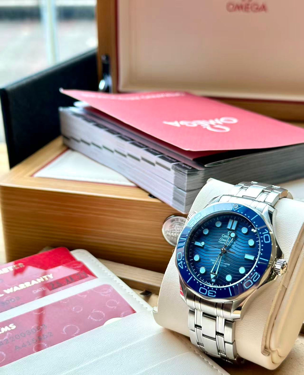Omega Seamaster Summer Blue 210.30.42.20.03.003 with Box and Papers